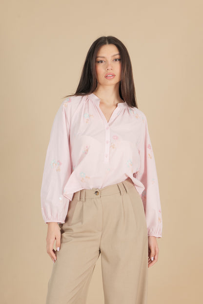 Camicia con ricamo paillettes