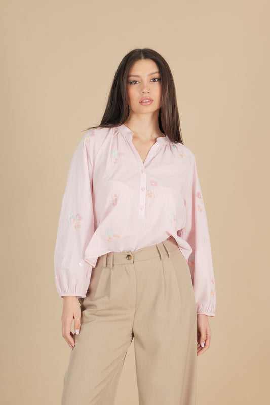 Camicia con ricamo paillettes