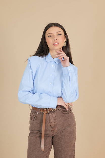 Jeans con risvolto e cintura