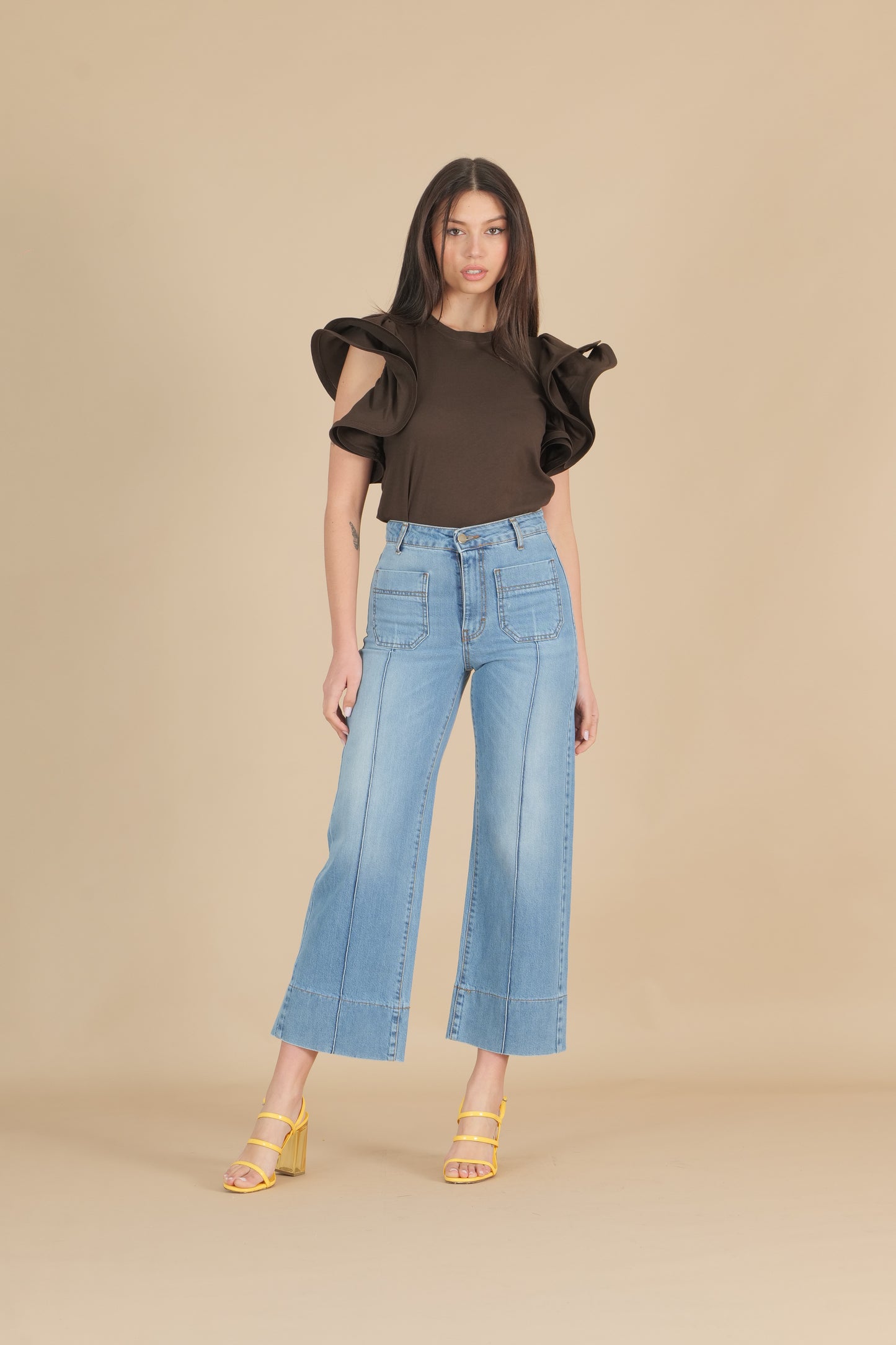 T-shirt con rouches