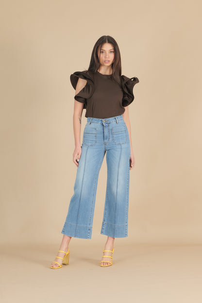 T-shirt con rouches