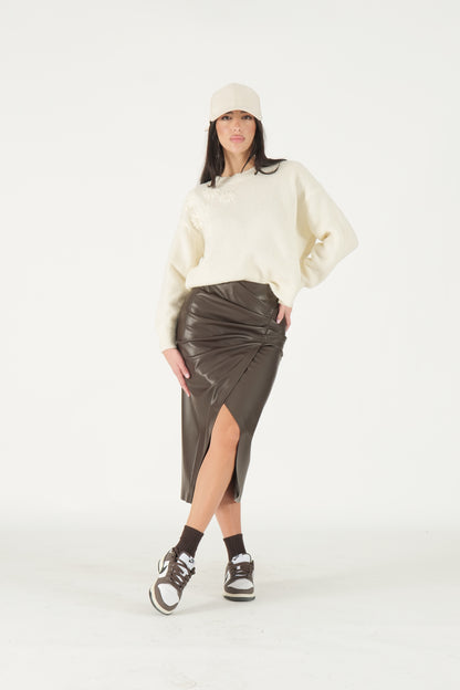 Maglione con ricamo fiori