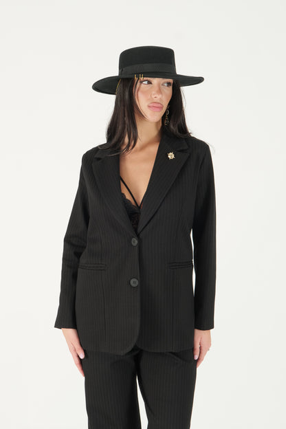 Giacca gessata monopetto