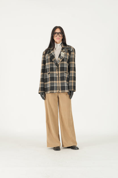 Blazer a quadri con applicazioni