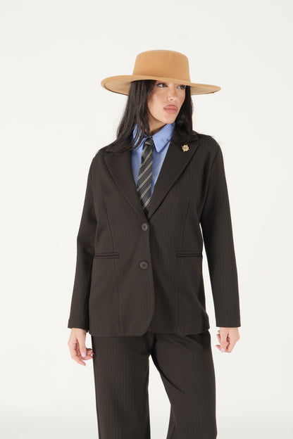 Giacca gessata monopetto