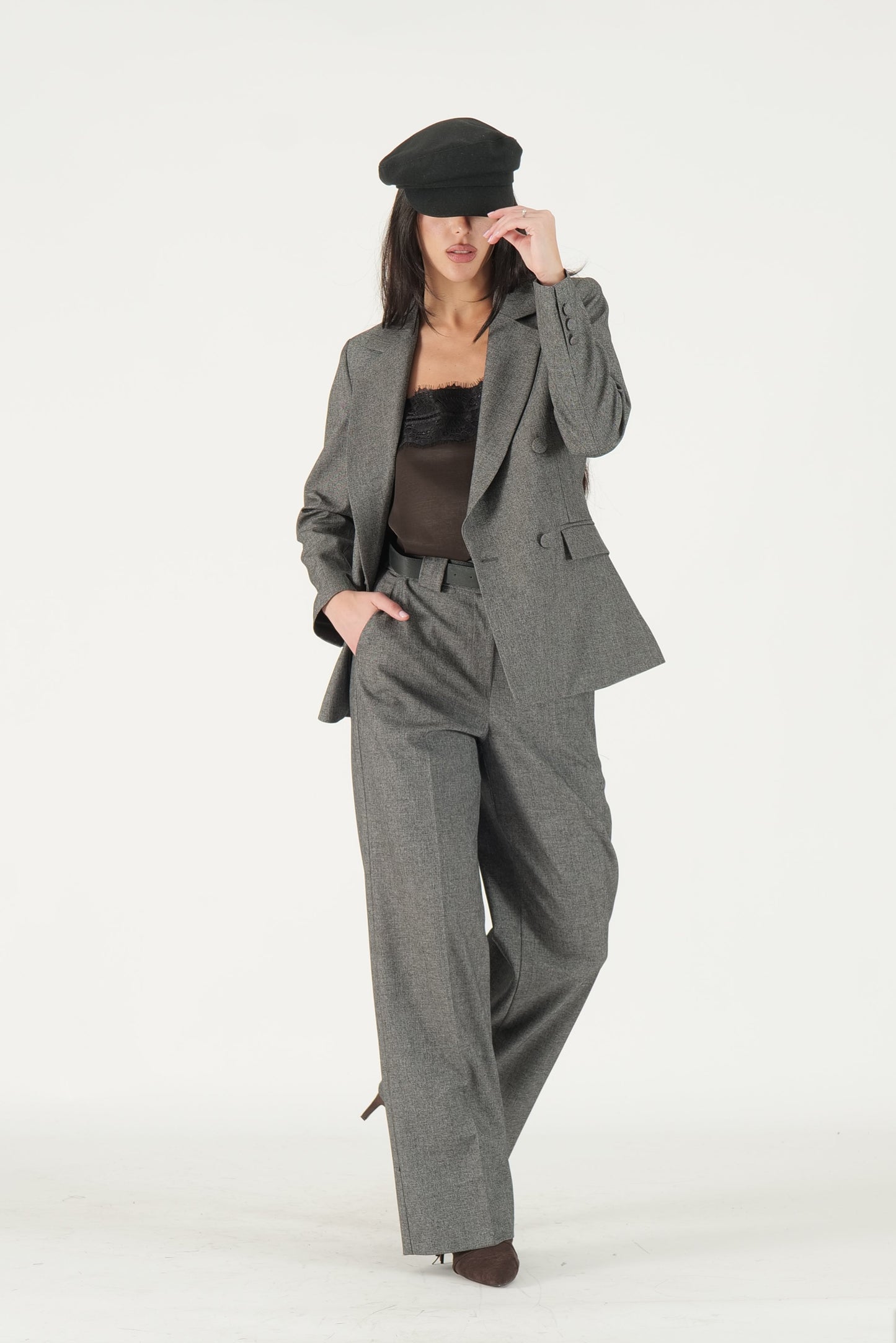 Pantalone palazzo con cintura