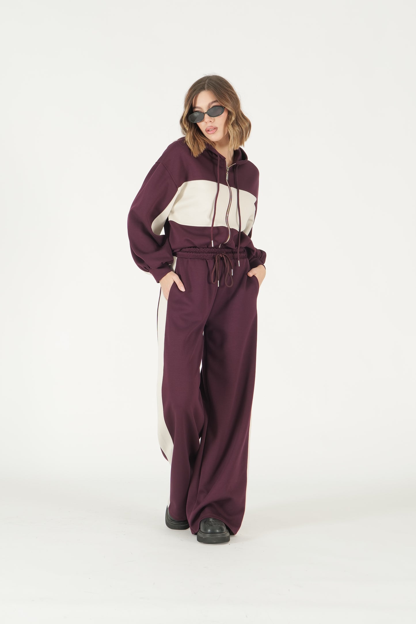 Pantalone tuta bicolore