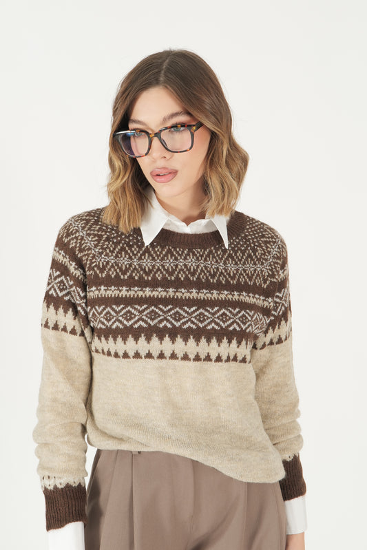 Maglione con motivo jacquard