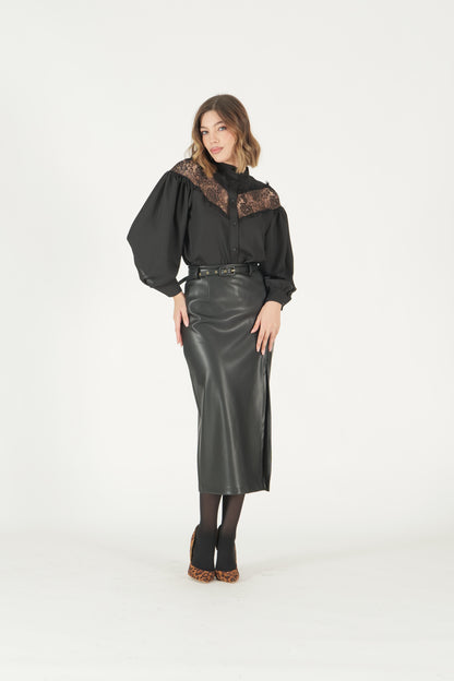 Camicia con dettaglio pizzo