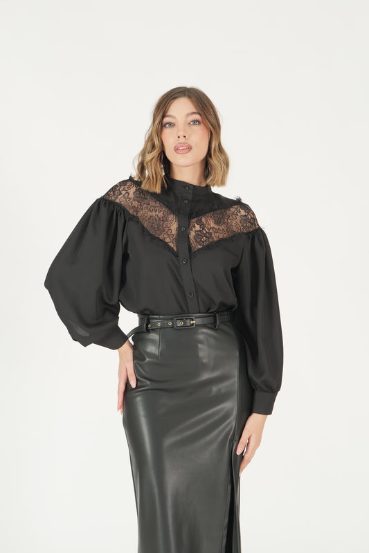 Camicia con dettaglio pizzo