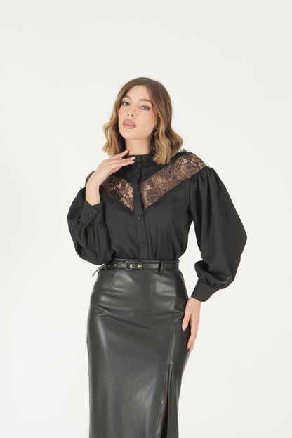 Camicia con dettaglio pizzo