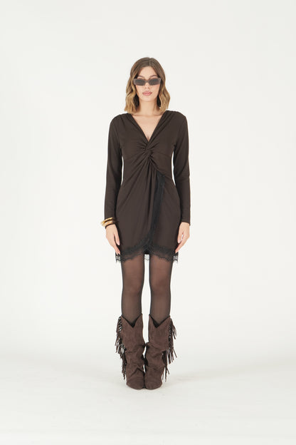 Abito incrocio con pizzo