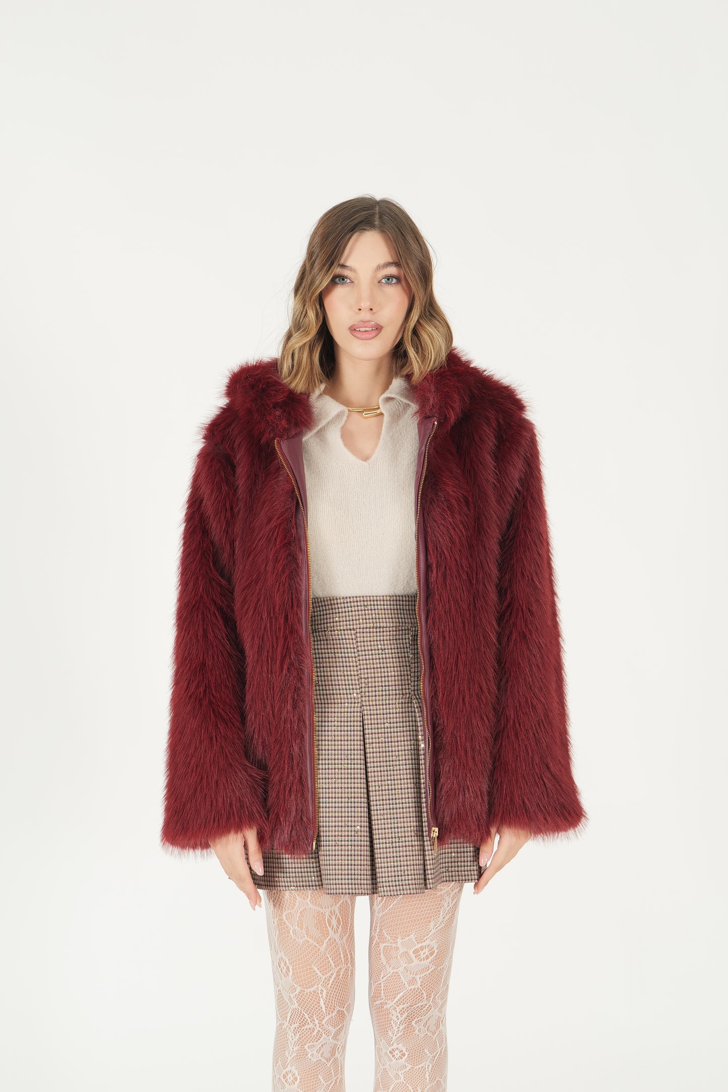 Eco pelliccia con zip