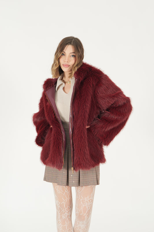 Eco pelliccia con zip