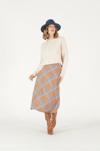 Maglione girocollo con trecce
