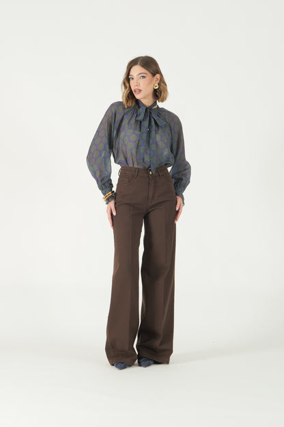 Camicia fantasia con fiocco