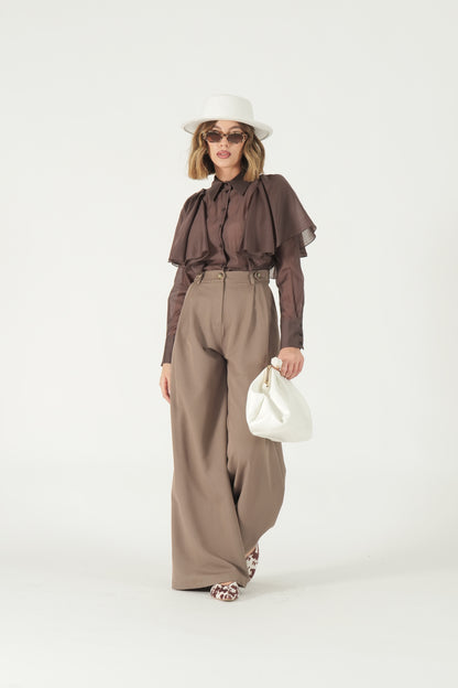 Camicia con volant in voile