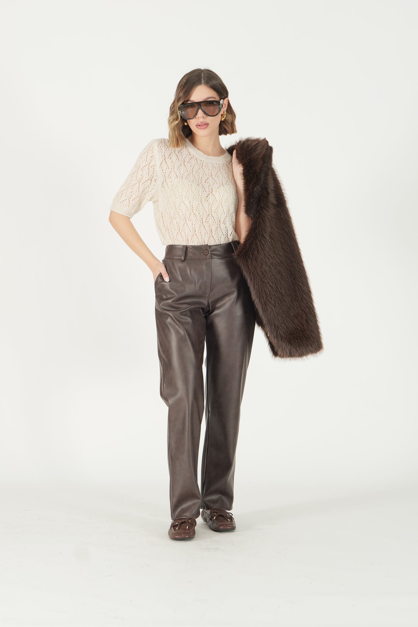 Pantalone in ecopelle