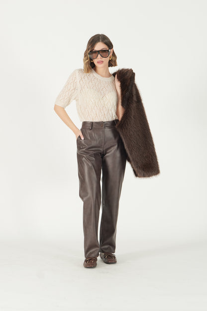 Pantalone in ecopelle