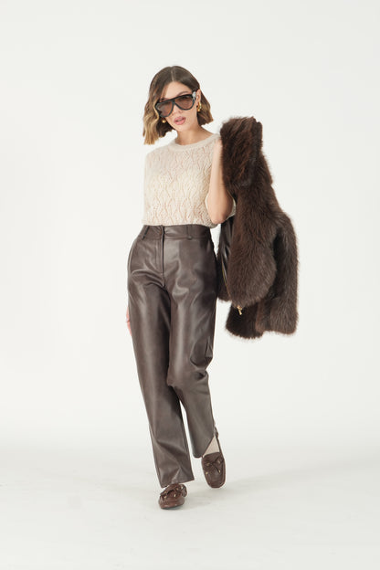 Pantalone in ecopelle