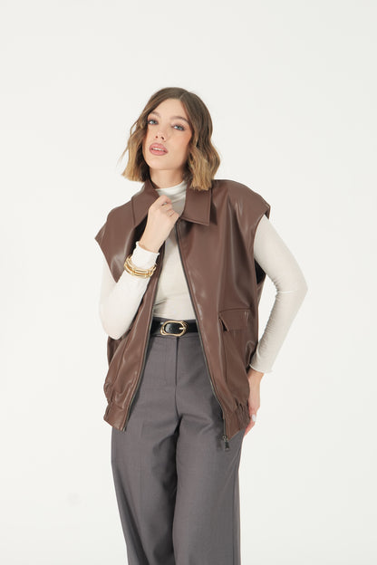 Gilet in ecopelle