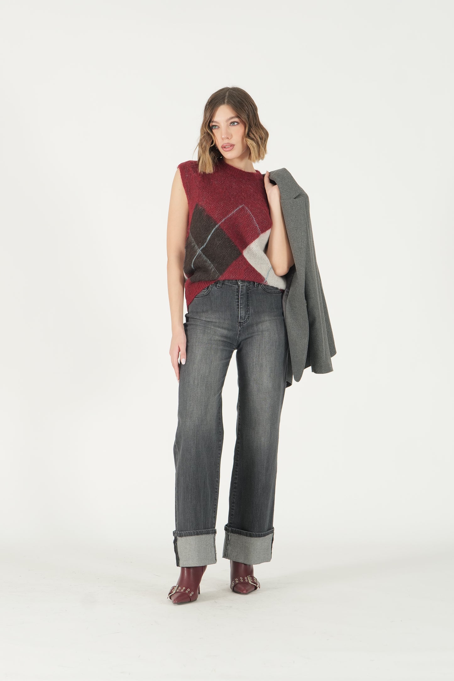 Gilet in maglia con motivo