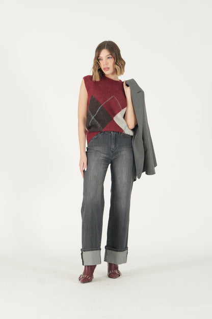 Gilet in maglia con motivo