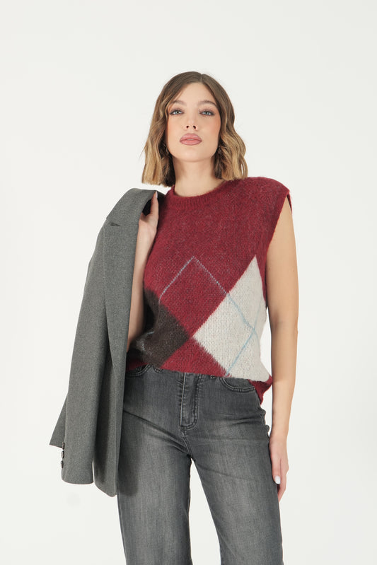 Gilet in maglia con motivo