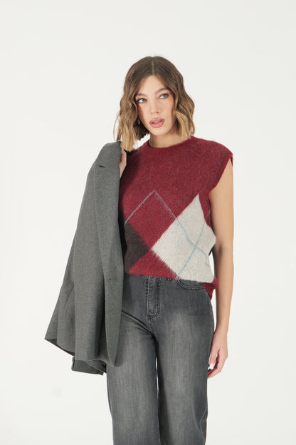 Gilet in maglia con motivo