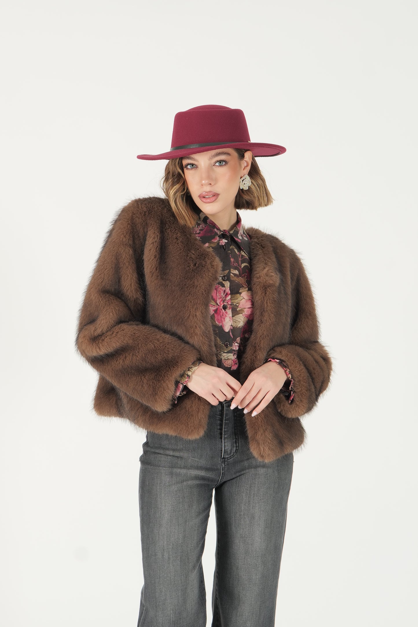 Eco pelliccia girocollo