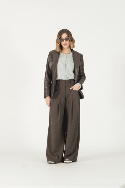 Cardigan girocollo con applicazioni