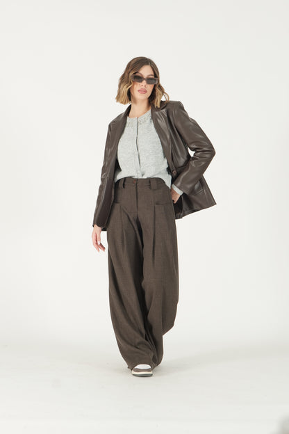 Pantaloni palazzo con pinces