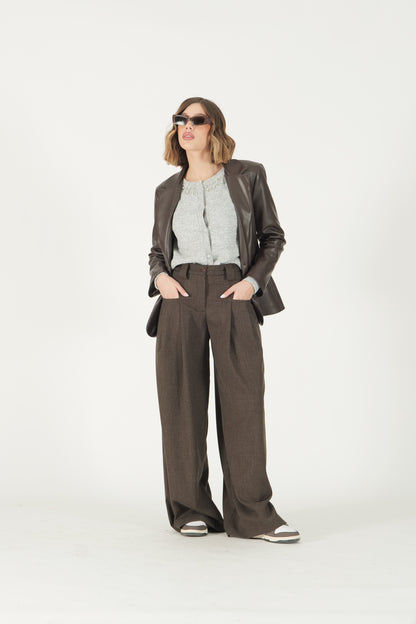 Pantaloni palazzo con pinces