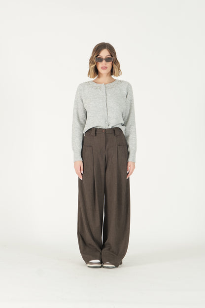 Pantaloni palazzo con pinces