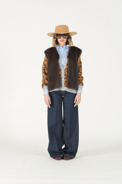 Cardigan animalier