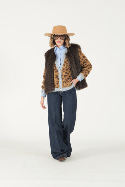 Cardigan animalier