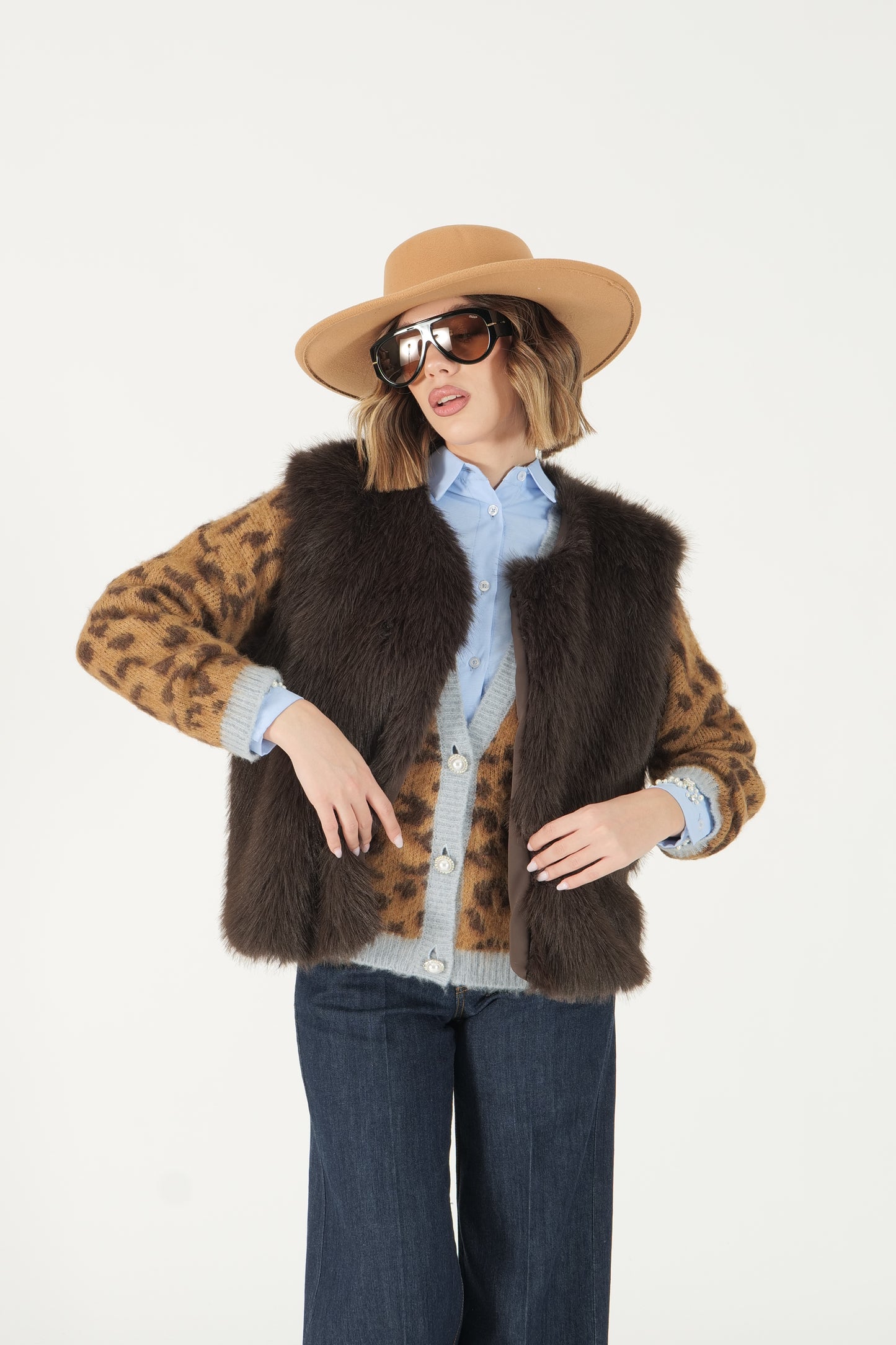 Gilet in eco pelliccia