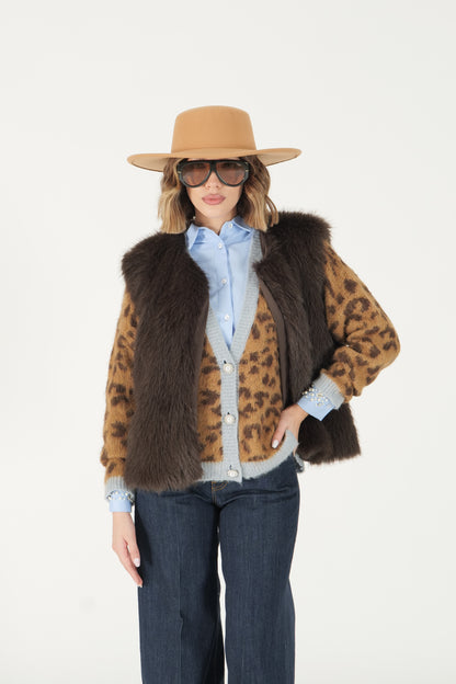 Cardigan animalier
