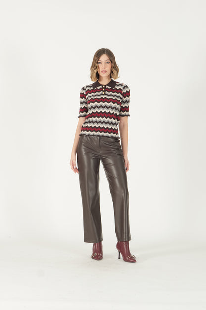 Polo in maglia con motivo chevron