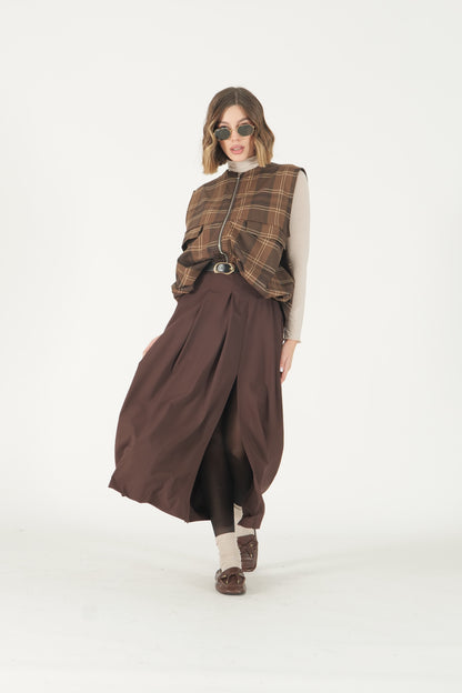 Gilet a quadri con zip