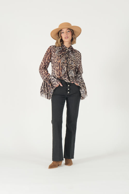 Jeans con bottoni gioiello