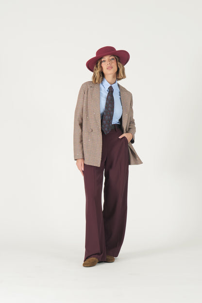 Pantalone vita alta con cintura