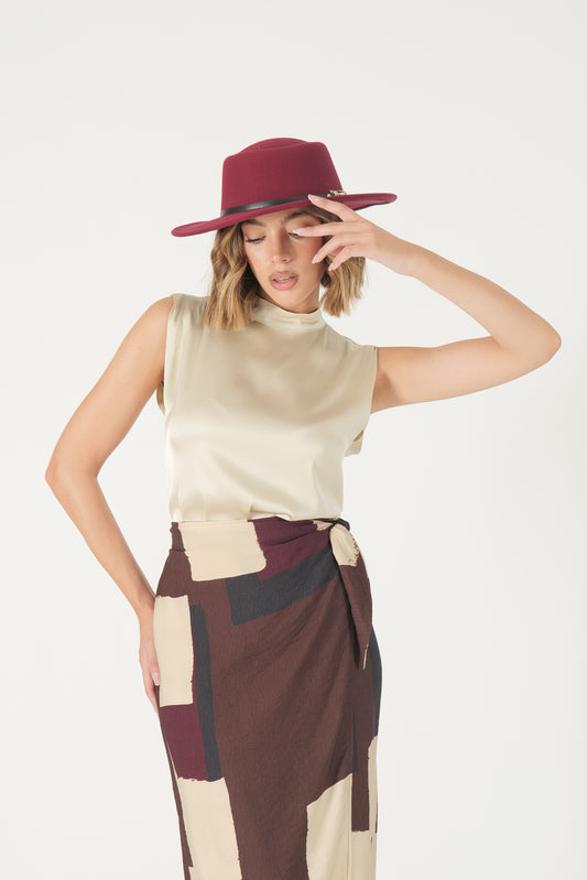 Blusa giromanica in raso