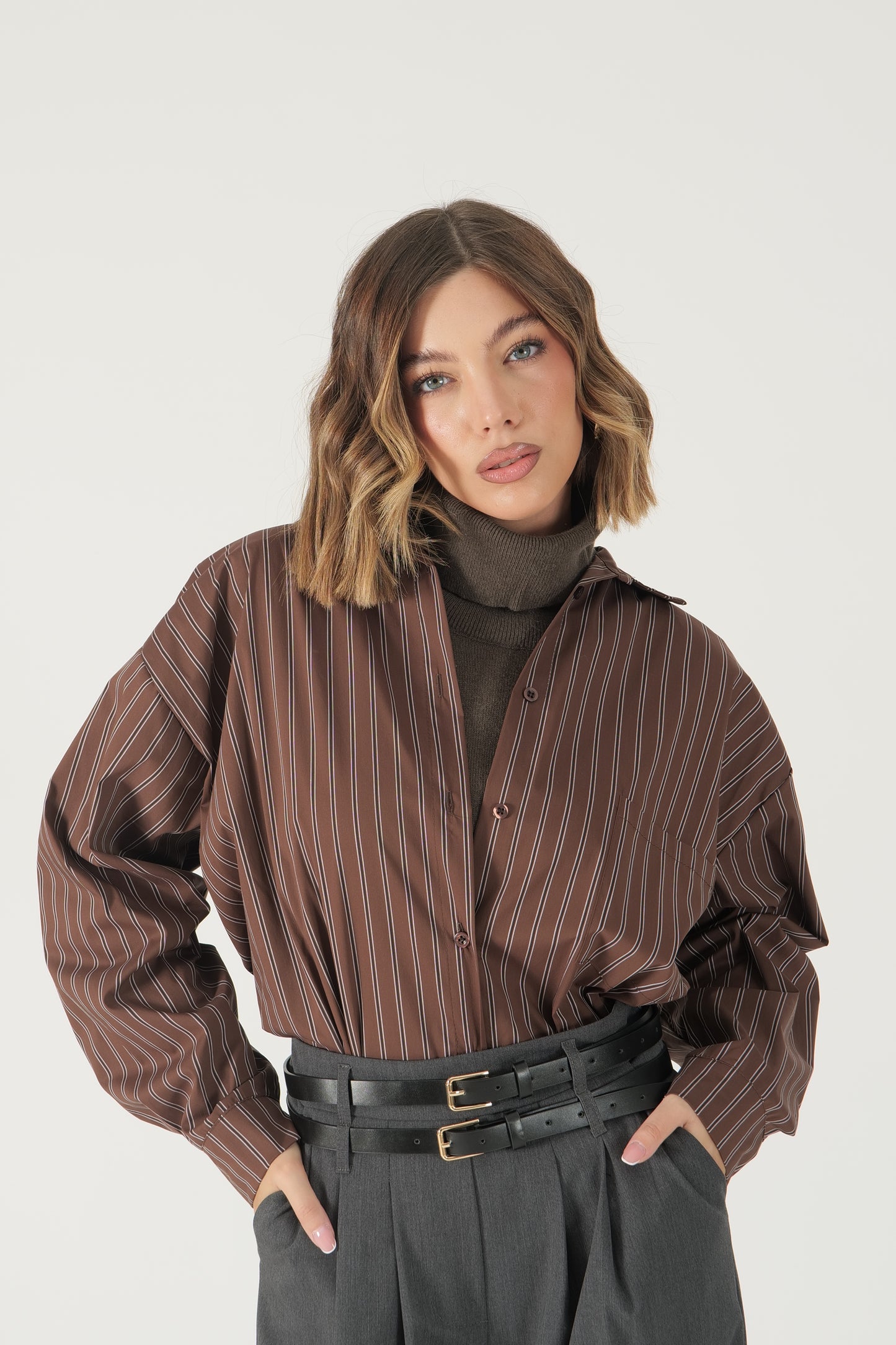 Camicia a righe over