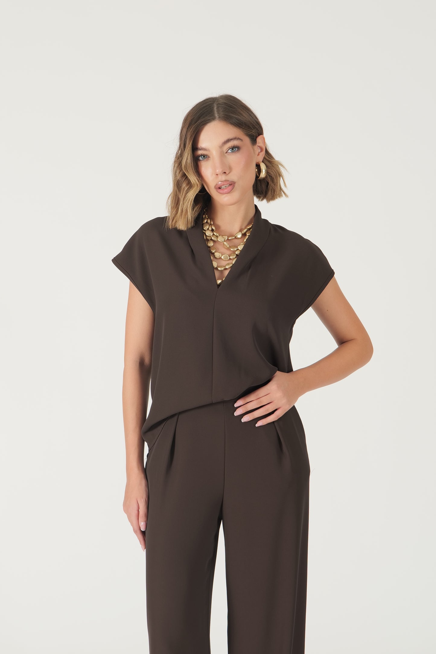 Blusa a scollo a V