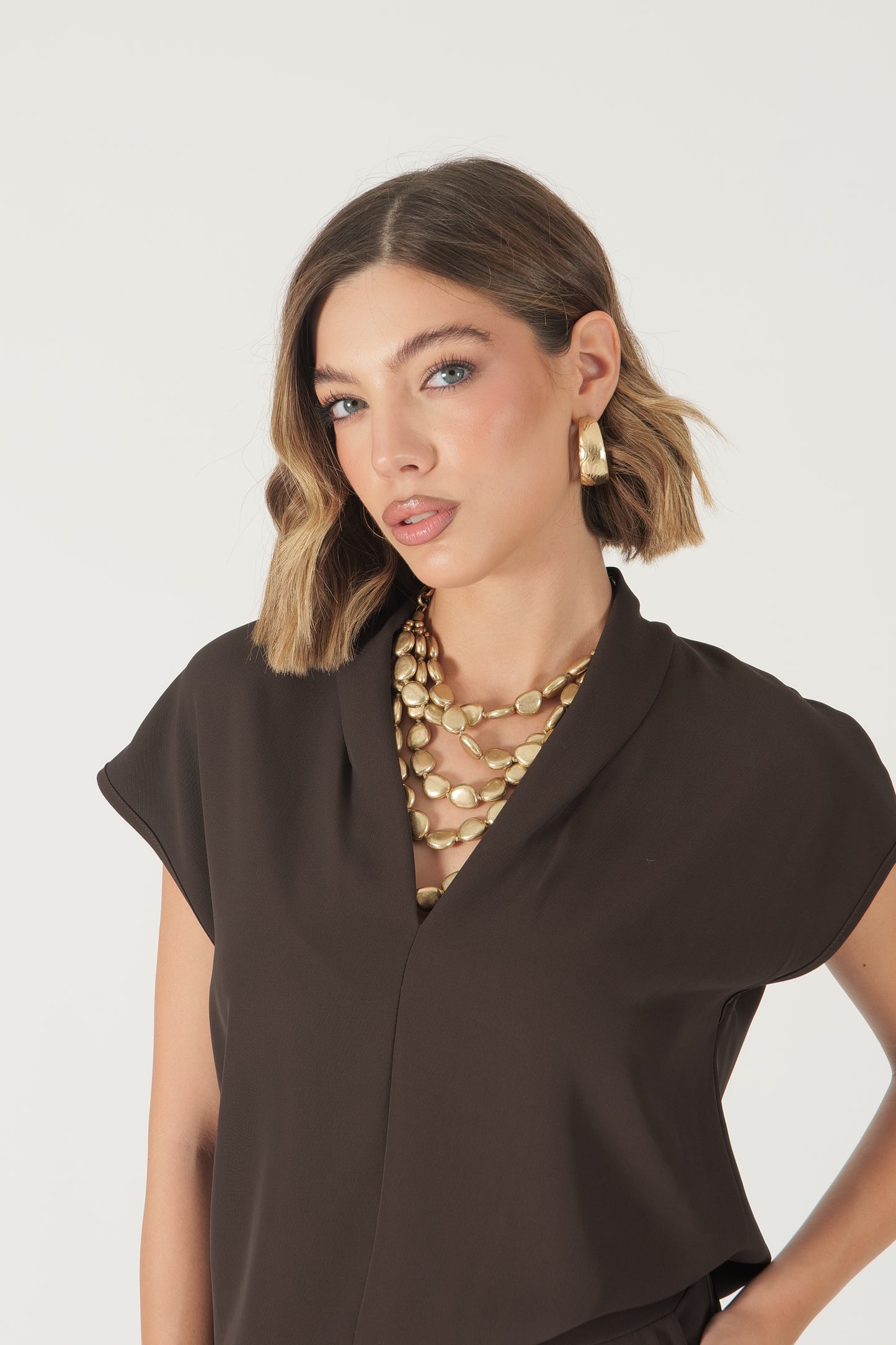 Blusa a scollo a V