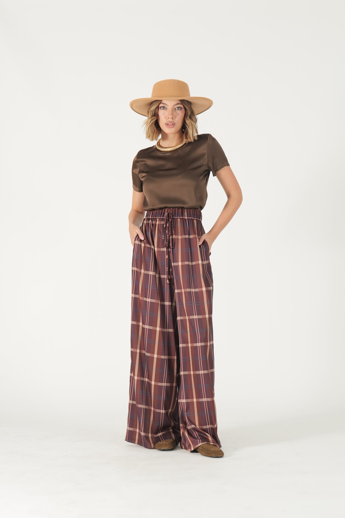 Pantalone palazzo a fantasia