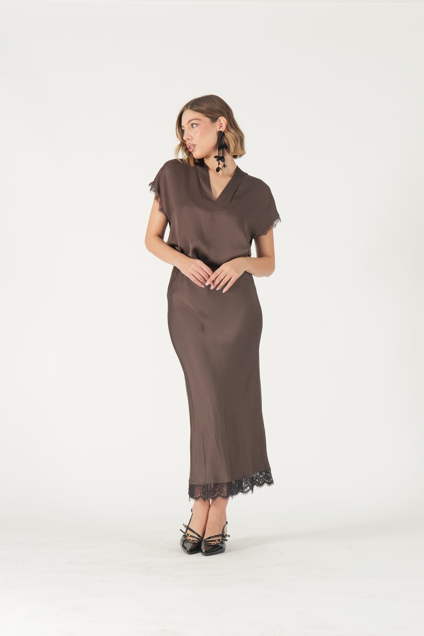 Blusa con dettaglio in pizzo