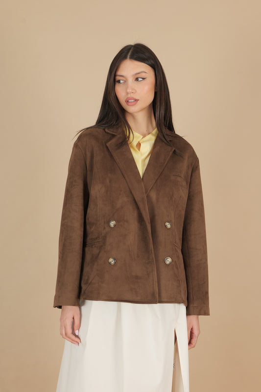 Giacca in suede doppiopetto