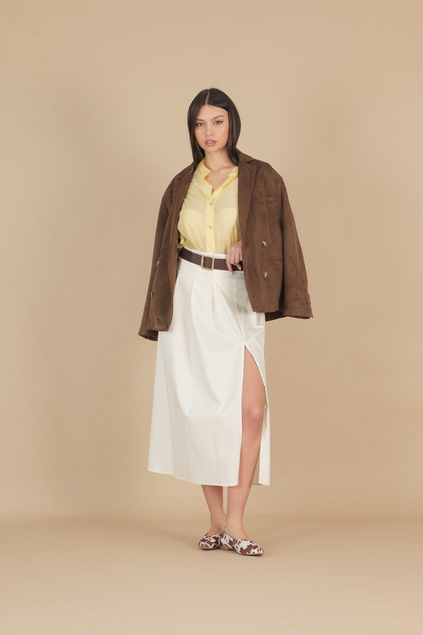 Giacca in suede doppiopetto